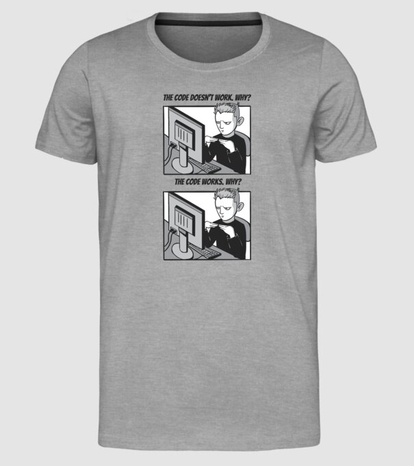 Programator Meme model gri pe tricou