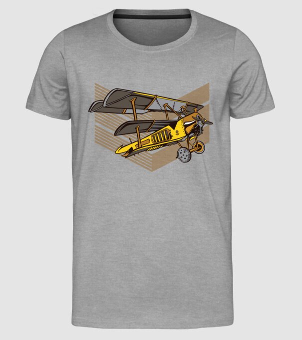 Avion cu elice model gri pe tricou