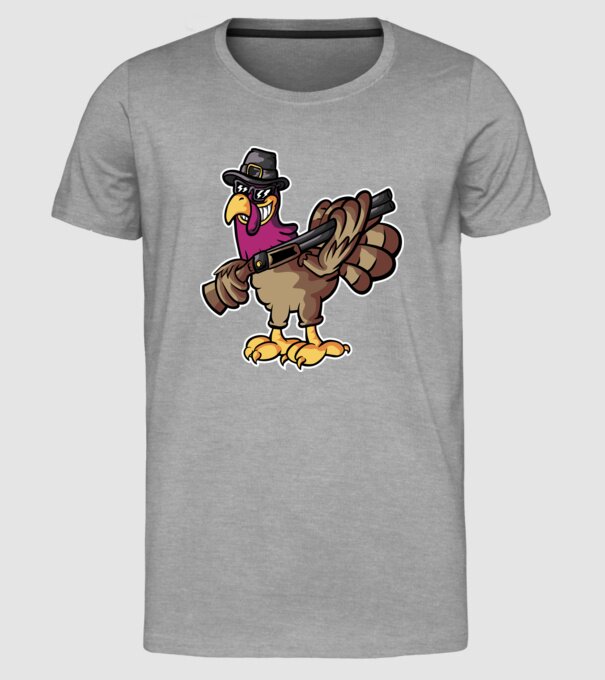 Shotgun Curcan model gri pe tricou