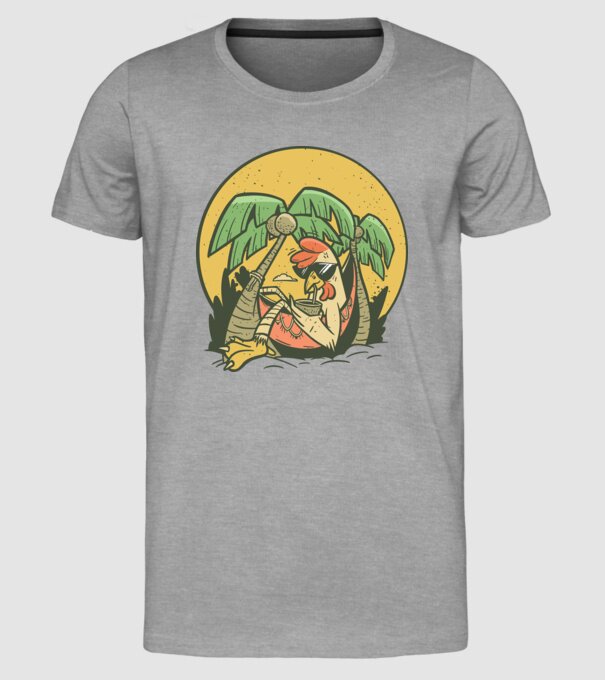 Pui relaxați model gri pe tricou