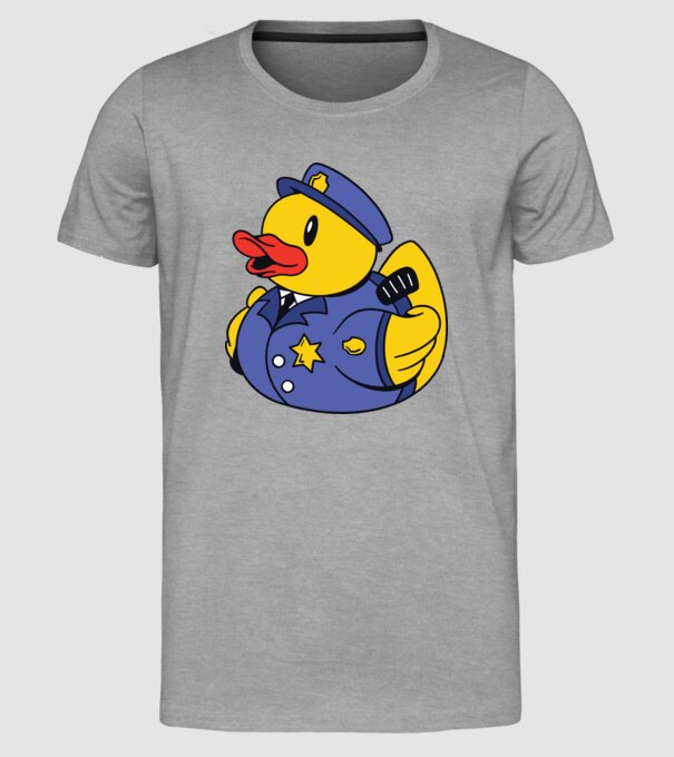 Rățușcă de cauciuc Polițist model gri pe tricou