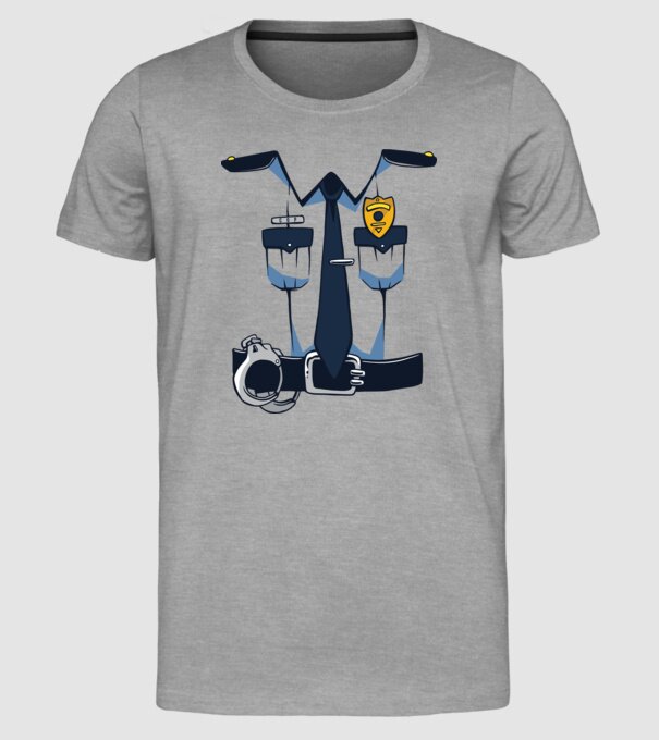 Costum de polițist pentru Halloween model gri pe tricou