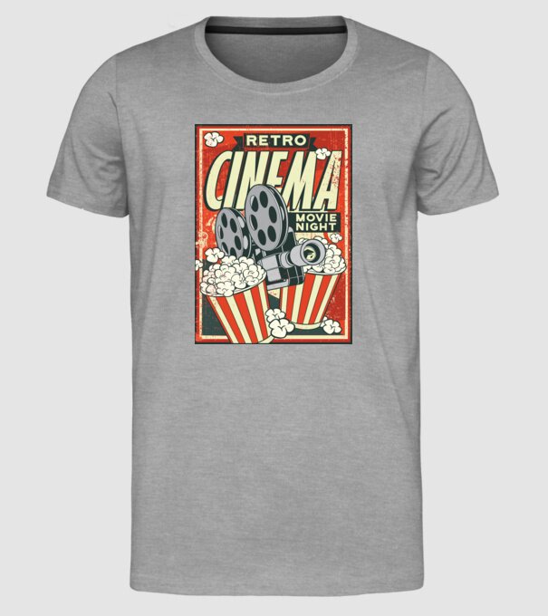 Afiș cinema retro model gri pe tricou