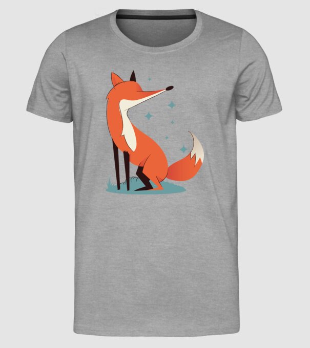 Vulpe model gri pe tricou