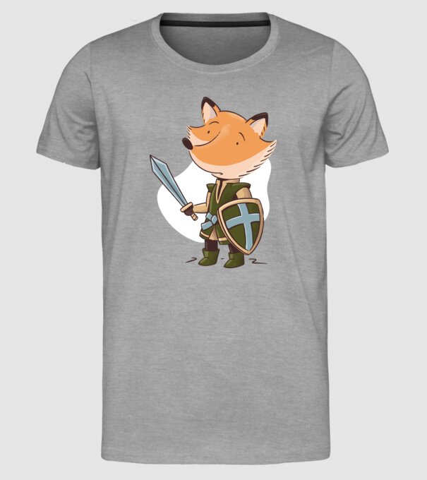 Vulpe Cavaler model gri pe tricou