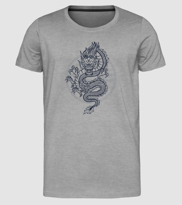 Dragon Tribal model gri pe tricou