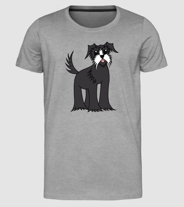 Desen Schnauzer model gri pe tricou