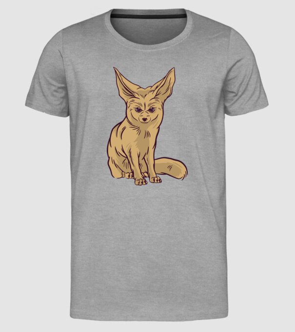 Vulpe de deșert model gri pe tricou