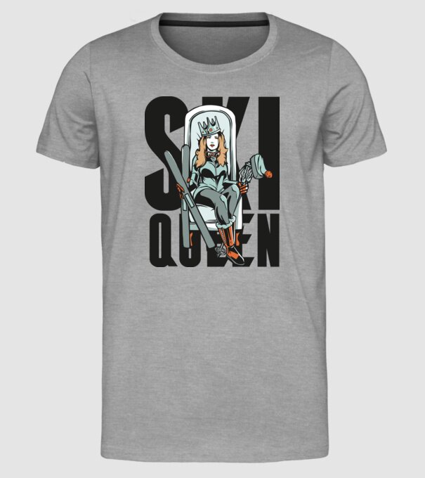 Ski Queen - Regină schioară model gri pe tricou
