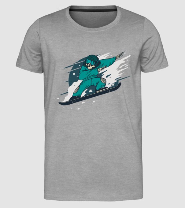 Schelet Snowboard DAB model gri pe tricou