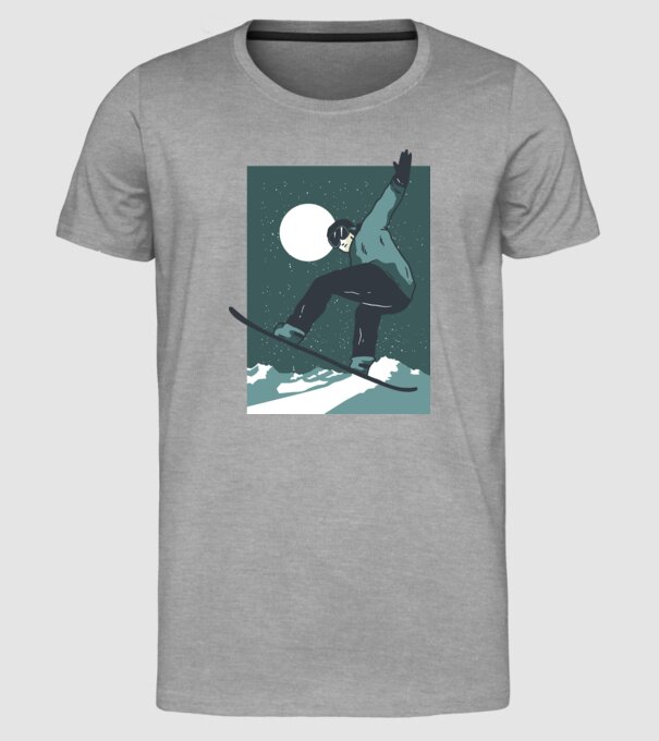 Săritură Snowboard model gri pe tricou
