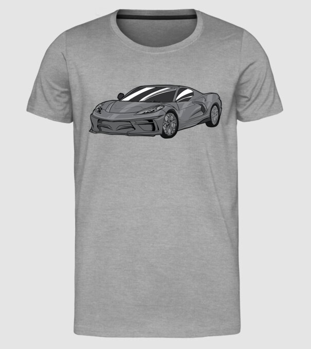 Mașină sport model gri pe tricou
