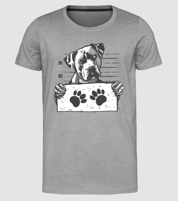Staffordshire Terrier Închisoare model gri pe tricou
