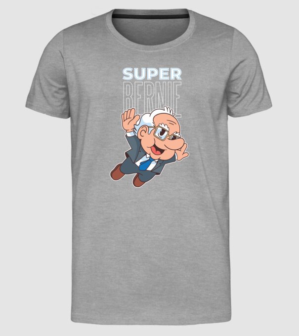Super Bernie Sanders model gri pe tricou