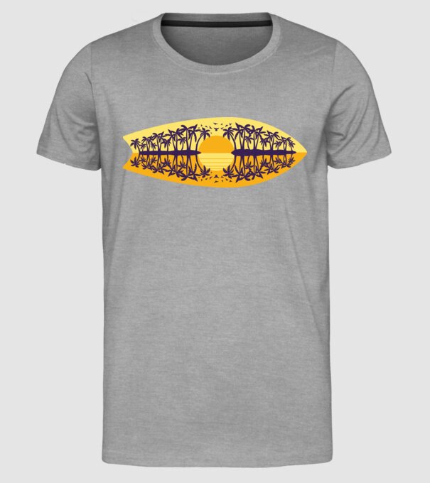 Surfboard model gri pe tricou