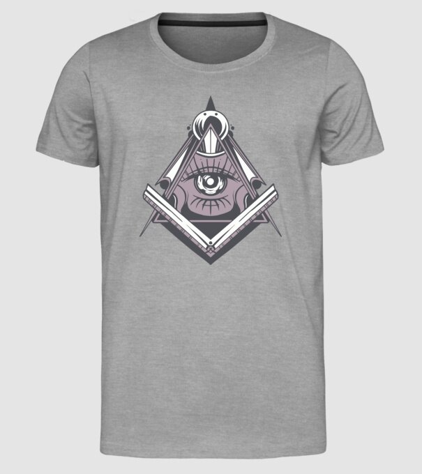 Masoni Illuminati model gri pe tricou