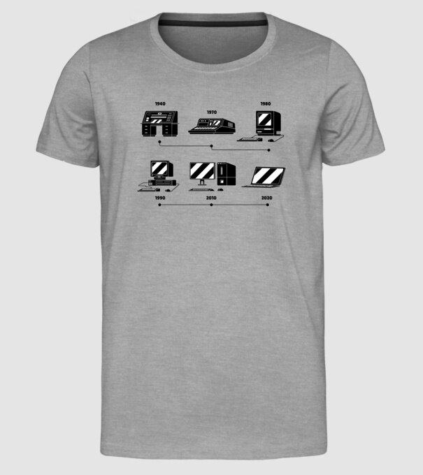 Evoluție Computer model gri pe tricou