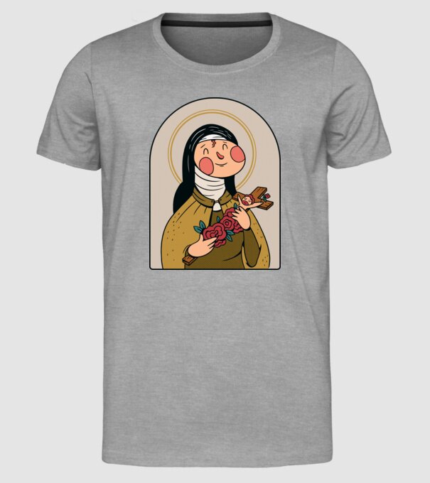 Sfânta Tereza model gri pe tricou