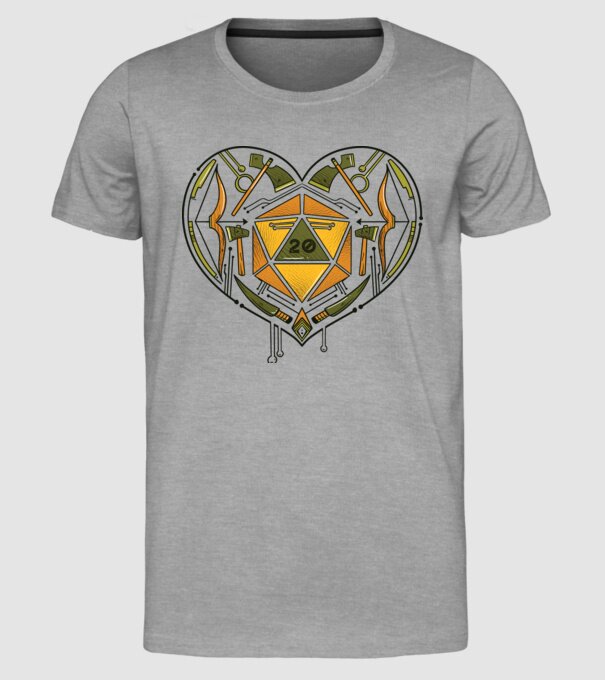 Joc de rol Dragoste model gri pe tricou