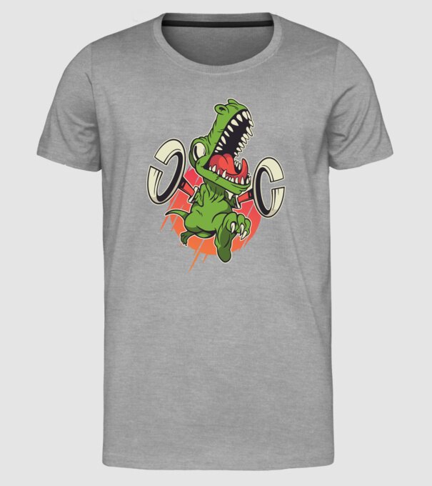 Dinozaur T-rex model gri pe tricou