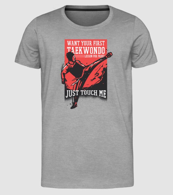 Lecție de Taekwondo model gri pe tricou