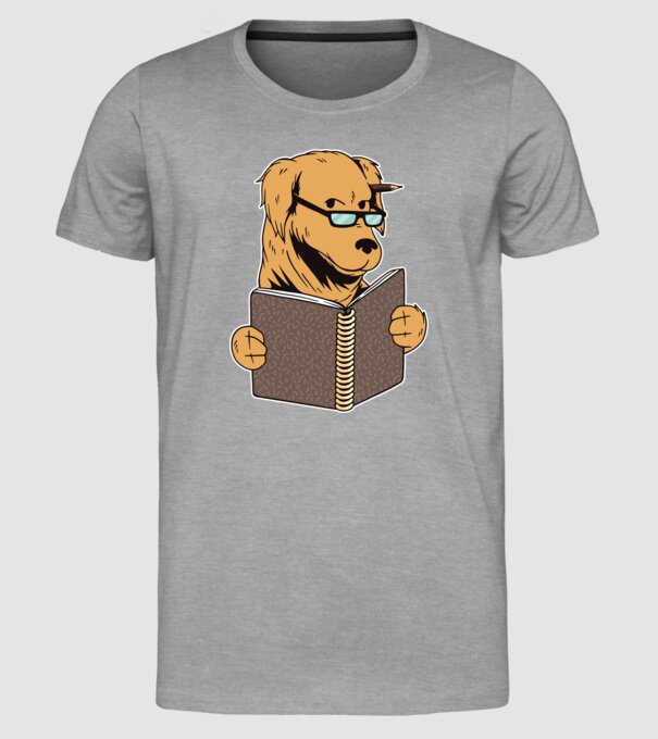 Câine Studiind model gri pe tricou