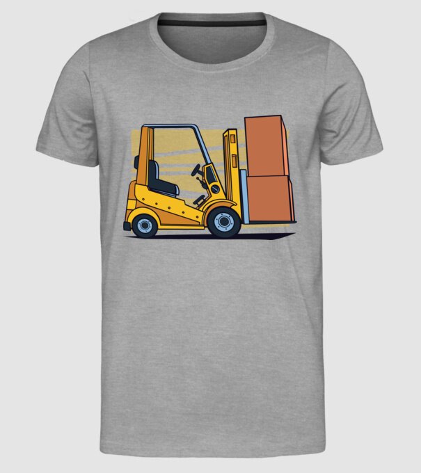 Stivuitor model gri pe tricou