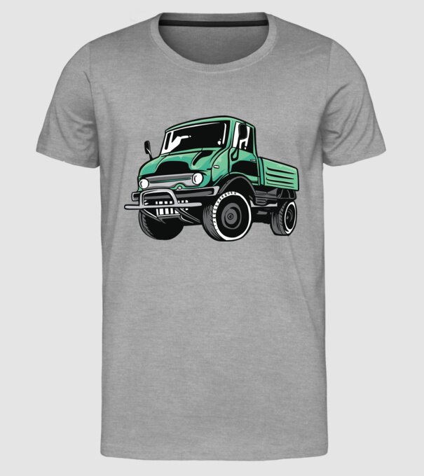 Camion model gri pe tricou