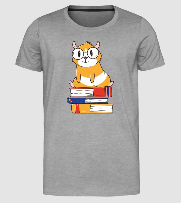 Porcușor de Guineea pe cărți model gri pe tricou