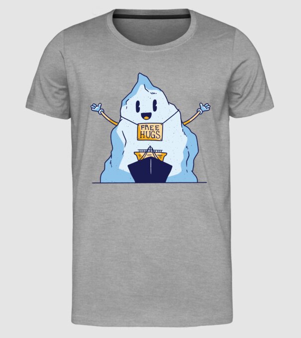 Titanic Iceberg Free Hugs model gri pe tricou