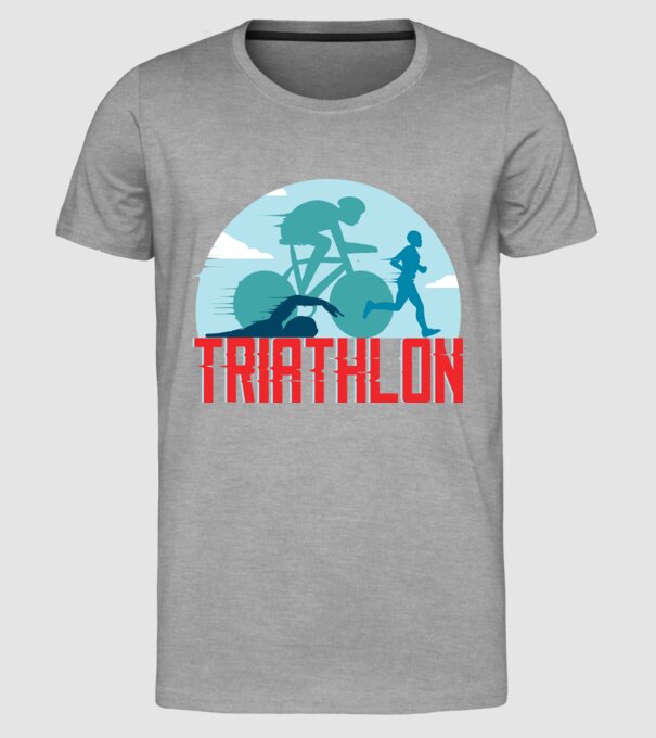 Triatlon Sport model gri pe tricou