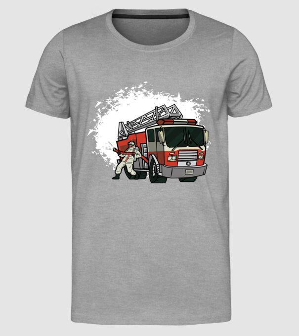 Pompier în acțiune model gri pe tricou