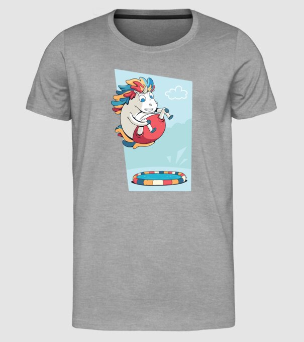 Bombă Unicorn model gri pe tricou