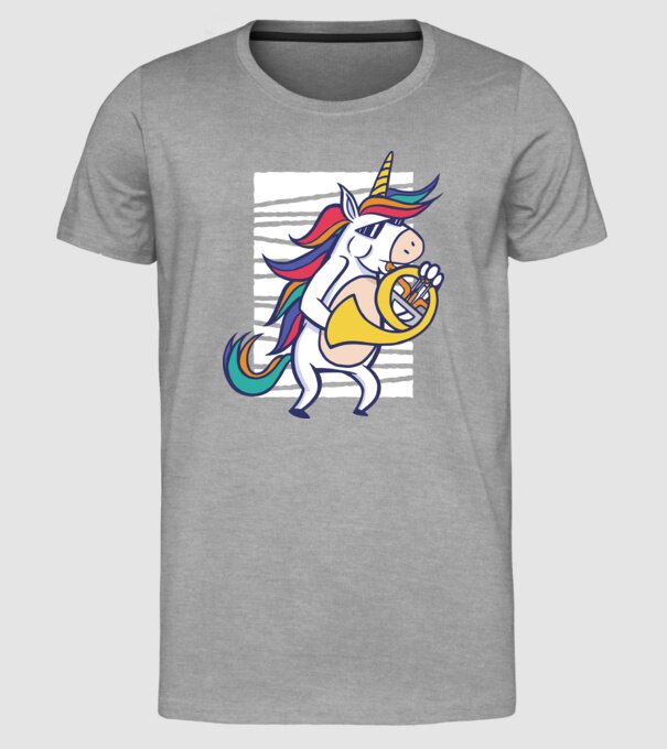 Unicorn Corn model gri pe tricou