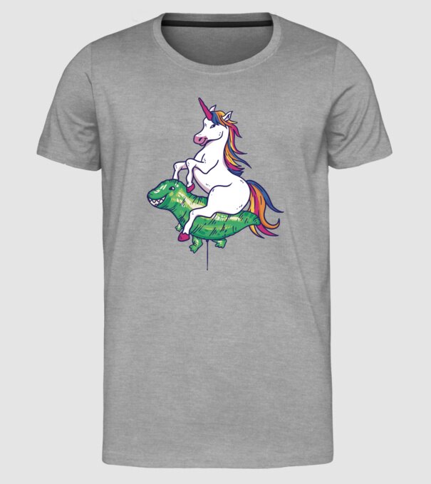 Balon cu Unicorn model gri pe tricou