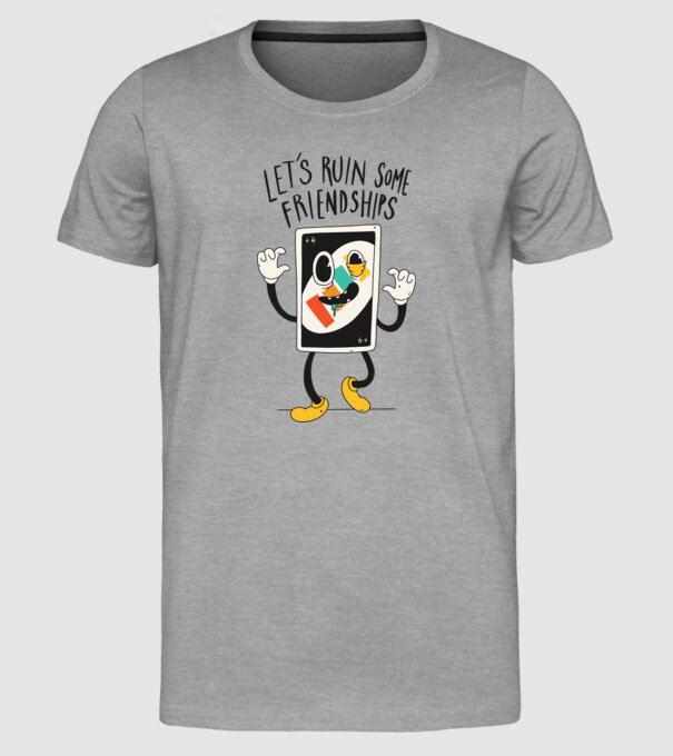 UNO +4 Cărți model gri pe tricou
