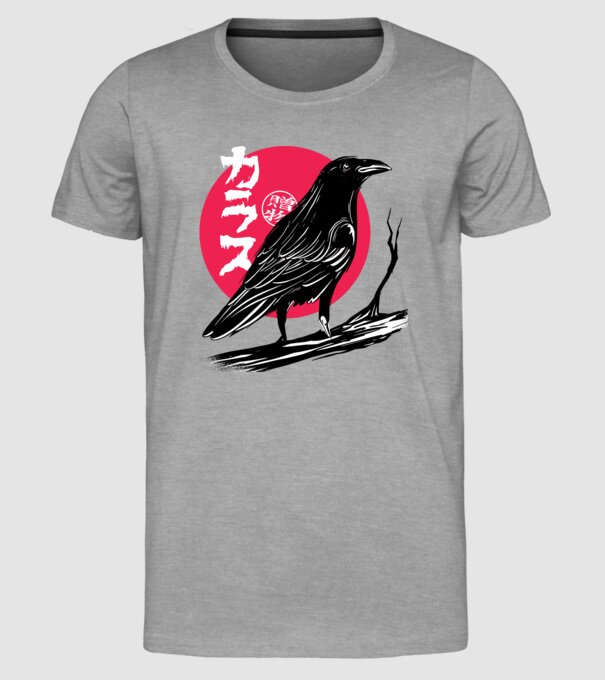 Cioară model gri pe tricou
