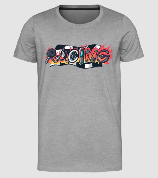 Cursă Racing model gri pe tricou