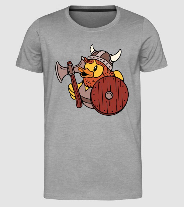 Rățușcă de cauciuc Viking model gri pe tricou