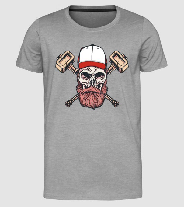 Craniu Viking model gri pe tricou