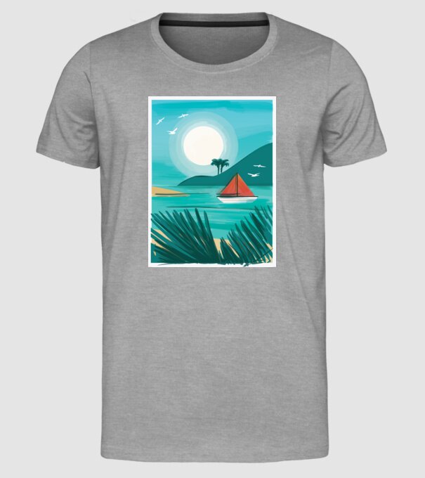 Navigație Pictură model gri pe tricou