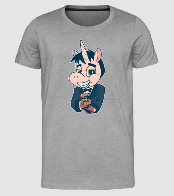 Mire unicorn model gri pe tricou