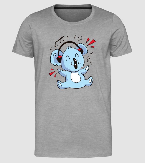 Koala iubitor de muzică model gri pe tricou