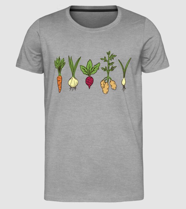Legume model gri pe tricou