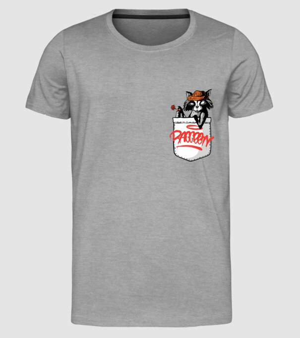 Raton de buzunar model gri pe tricou