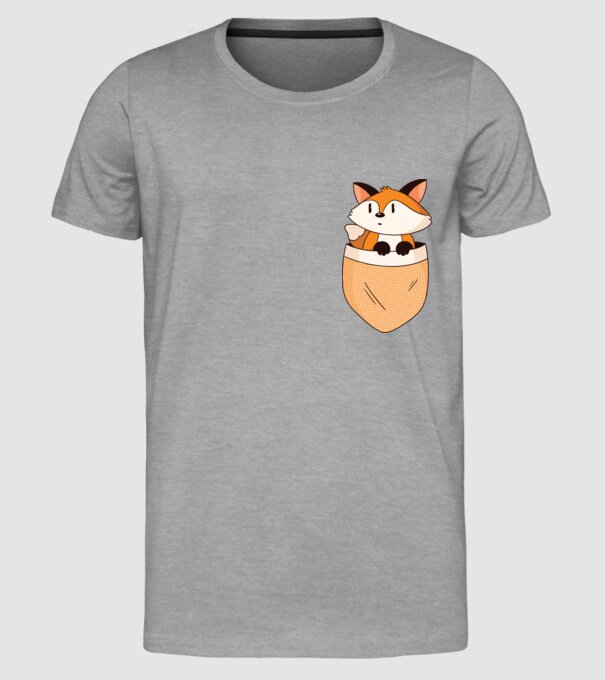 Vulpe de buzunar model gri pe tricou