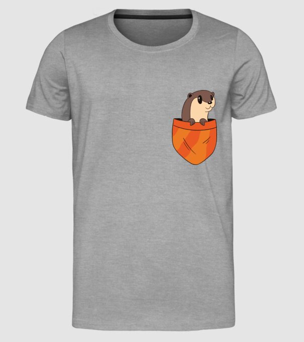 Vidra de buzunar model gri pe tricou