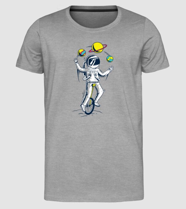 Jongler Astronaut model gri pe tricou