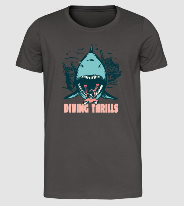 Scufundarea este periculoasă model gri închis pe tricou
