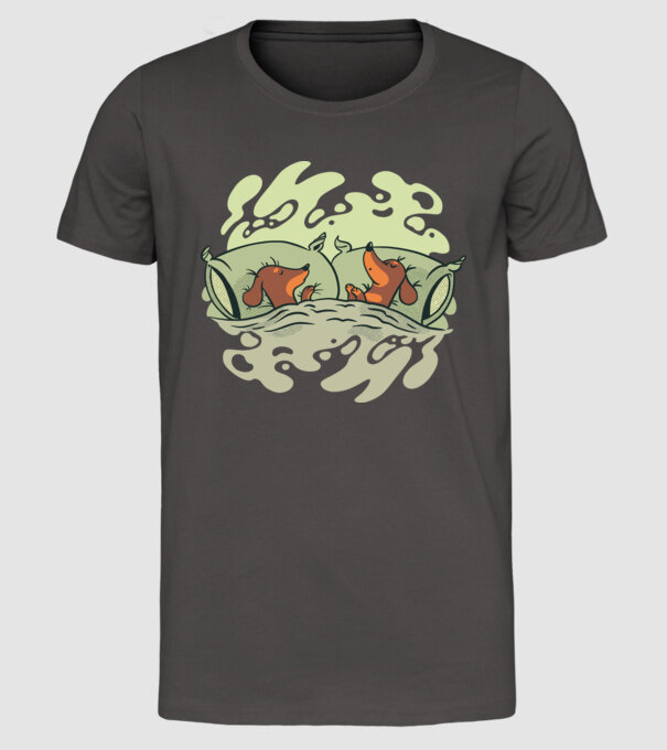 Teckeli dormind model gri închis pe tricou